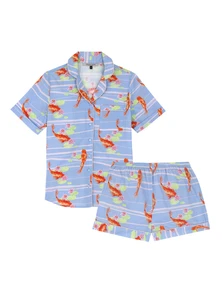 Traditional Cotton Shortie Pj Set, Koi Fish